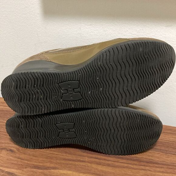 Hogan Womens’ Brown Suede & Olive Green Leather Low Top Sneaker. Size EU 36.5. - Picture 8 of 9